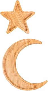 Alipis Serving Tray Set 30x28x2cm Moon and Star Dry Fruit Plate Salad Platter Sushi Dish for Home Dining and Entertaining