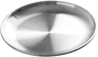 BESPORTBLE Stainless Steel round Serving Tray 14cm Diameter Small Plate Multi-purpose Dessert Fruit Platter for Home Kitchen and Photography Props