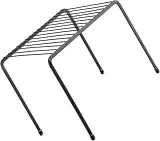 Kitchen Spice Rack Double-layer Metal Shelf with Iron Wire Frame and Non-slip Feet, Desktop Storage Rack for Household Countertop Organization