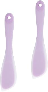 Silicone Baking Scrapers Set 2pcs, Household Cake and Butter Scrapers, Flexible Non-stick Spatulas for Cream, Icing, and Batter, Purple, Kitchen Baking Tools for Home Use
