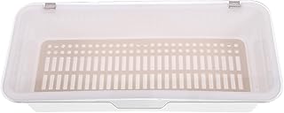 Stackable Chopstick Holder and Cutlery Organizer with Lid, White Plastic Flatware Drying Rack for Kitchen Countertop Storage and Dust Protection