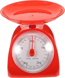 Toyvian Digital Kitchen Scale 5kg Round Platform with Tray, Portable Professional Food and Baking Scale for Accurate Weighing in Cooking and Meal Prep Random Color
