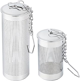 Toyvian 2pcs Stainless Steel Tea Infuser Set 304 Food-grade Loose Leaf Tea Strainers with Fine Mesh for Brewing at Home Or Office