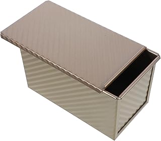 NUOBESTY Rectangular Metal Loaf Pan with Lid Non-stick Corrugated Bread Baking Mold for Oven Toast Baking Kitchen Use