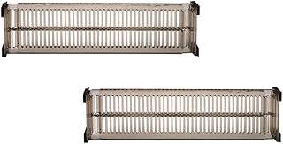 Milisten Retractable Drawer Divider Organizer Set, Adjustable Plastic Expandable Drawer Separators for Clothing and Socks Storage, Black, 2 Sets