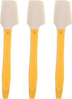 8pcs Small Silicone Spatulas Jar Scraper Set for Nonstick Cookware, Food-grade Soft Cream Scrapers in Yellow, Multi-use Kitchen Utensils for Baking and Cooking