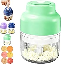 Electric Mini Garlic Chopper Set, 2026 New Electric Garlic Chopper, USB Charging, One-Button Operation, Fast Food Processor for Mashing Onions, Chili, Meat & Fruits (250ml-green)