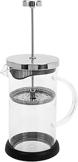 Manual Coffee Press Pot Set, Large Glass Coffeepot with Stainless Steel Lid, Manual Coffee Brewer with Milk Frother for Home and Travel Brewing