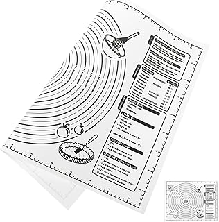 VICASKY Silicone Kneading Mat with Measurement, Thick Non-stick Baking Dough Rolling Pad, 40x29.5cm White Silicone Baking Mat for Pizza, Cake, and Cookie Dough Preparation