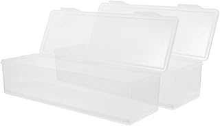 VANZACK Fridge Storage Box with Draining Plate 2pcs Set, Airtight Bread and Fruit Container, Kitchen Food Sealing Case for Refrigerator Organization