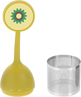 VICASKY Silicone Tea Infuser and Stainless Steel Tea Strainer Set for Loose Leaf Brewing Food-grade Material Kiwifruit Pattern
