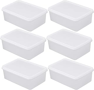 HOMSFOU Reusable Food Storage Containers 0.5l with Lids 6pcs Plastic Airtight Fridge and Freezer Boxes for Everyday Home Organization and Meal Prep