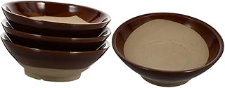 Toyvian 4pcs Ceramic Hot Pot Bowls Set Small Vintage Earthenware Bowls 13.5cm Diameter Traditional Clay Soup and Dipping for Kitchen and Dining