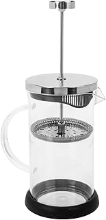 Cabilock Manual Coffee Press Set 1l Glass Teapot with Stainless Steel Lid Portable Household Coffee Brewer and Milk Frother for Brewing and Frothing at Home