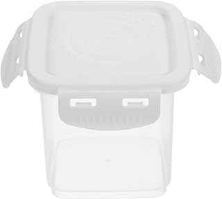 DOITOOL Reusable Yogurt Storage Box 600ml Airtight Food Container White with Lid for Bread and Cereal Preservation