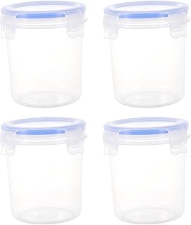 HOMSFOU 4pcs 500ml Food Grade Pp Storage Containers with Sealing Lids, Airtight Plastic Food Jars for Kitchen Snacks, Coffee Beans, and Pantry Organization