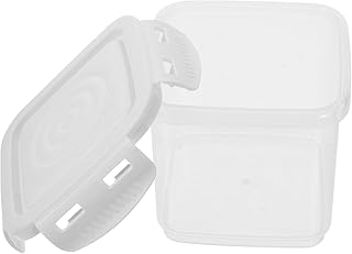HOMSFOU Airtight Yogurt Storage Box 600ml Small White Yogurt Container with Lid for Bread and Bean Preservation Kitchen Food Storage