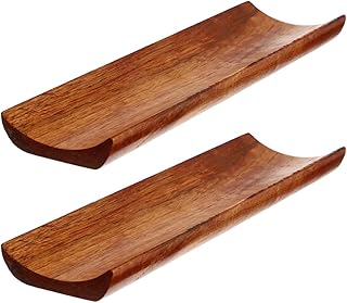 Long Wear-resistant Sushi Tray and Dessert Plate Set, Household Wooden Serving Platter for Sushi and Hot Pot, 2pcs Multifunctional Dining Serving Board
