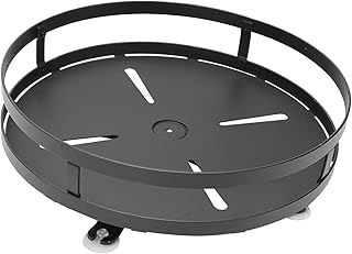 Toyvian Stainless Steel Rotating Seasoning Rack Black, 1-tier Spice Storage Shelf with Oil and Vinegar Support, Kitchen Condiment Organizer for Countertop and Pantry Use