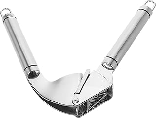 Milisten Manual Garlic Crusher and Peeler Set 304 Stainless Steel Garlic Press with Ginger Mincer Tool for Kitchen Cooking Suitable for Home Use