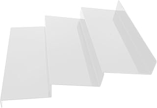 Cabilock Adjustable Stackable Acrylic Ladder Style Spice Rack 3pcs Set Condiment Bottle Organizer for Kitchen Drawer Storage