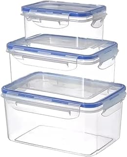 3PCS Airtight Food Storage Container Set,Plastic Meal Prep Boxes ，Compatible For Fridge Microwave, Fruit Veggie Keep