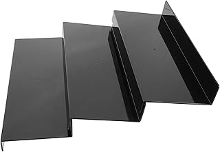 Adjustable 3pcs Black Acrylic Ladder-style Spice Organizer Stackable Drawer Seasoning Bottle Rack Kitchen Storage Shelf for Cabinet and Countertop