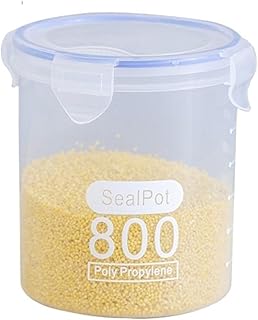 2Pcs Airtight Food Storage Containers, Large Clear Plastic Canisters ，Compatible For Kitchen Pantry Grains Flour(800ml)