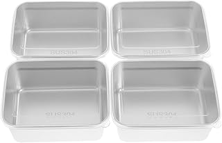 4pcs Small Square Food Storage Containers Plastic Sealing Fridge and Freezer Boxes for Kitchen Organization and Outdoor Picnic Meal Prep