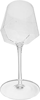 Toyvian Crystal Red Wine Glasses Set, Stemmed Water Glasses with Hammered Gold Rim, Diamond Cut Highball Flutes for Home Dining and Party Celebrations