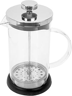 Manual Press Coffee Maker Set, Large Portable Manual Coffeepot with Stainless Steel Lid, Glass Coffee Pot and Milk Frother for Household Brewing and Tea Brewing