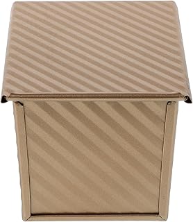 Mini Loaf Tin Mold with Cover 200g Corrugated Nonstick Small Bread Baking Pan Household Toast Bread Mold for Oven Baking