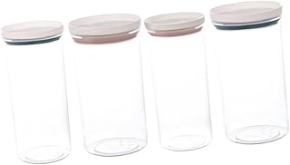 ARTIBETTER 4pcs Plastic Food Storage Containers Airtight Sealed Jars with Lids, 550ml 750ml Blue and Pink Kitchen Pantry Canisters for Dry Beans, Cereals, and Grain Organization