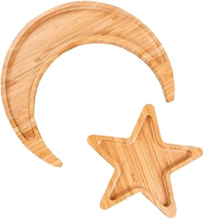 Serving Platter Set 30x28x2cm Star and Moon Shape Creative Salad and Fruit Tray Decorative Desktop Tableware for Entertaining