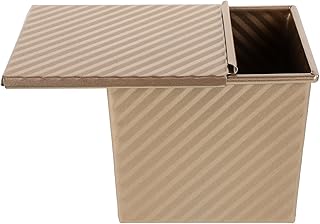 Toyvian Mini Carbon Steel Bread Loaf Pan with Lid 200g Household Toast Mold Small Sandwich Baking Mold for Oven Use