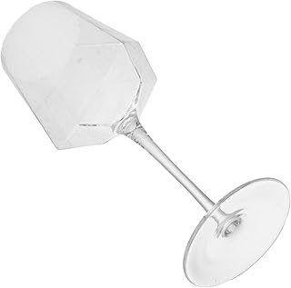 VICASKY Crystal Stemmed Wine Goblets Set, Hammered Gold Rim Red Wine Glasses with Diamond-cut Design, High- Crystal Glassware for Weddings, Parties, and Home Use