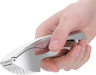 Garlic Press, Multi Purpose Zinc Alloy Garlic Ginger Crusher Mincer Slicer Tool for Kitchen, with Ergonomic Handle for Easy Squeezing and