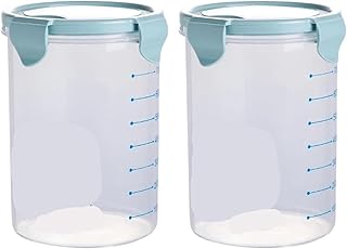 2pcs Kitchen Food Storage Canisters Multigrain Organizer,Compatible For Sealed Jar Plastic Moisture-Proof Can Air-Tight(2Pcs 1000ML)
