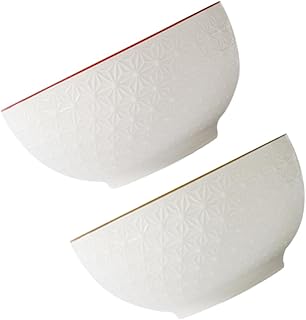 2pcs Ceramic Rice and Noodle Bowls Set 4.5 Inch Embossed Blue Stripe and Wave Pattern Porcelain Soup Bowls for Home Kitchen Dining