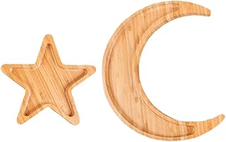 Serving Tray Set Star and Moon Shape 30x28x2cm Salad Plate and Fruit Dish Creative Food Serving Platter for Snacks and Sushi
