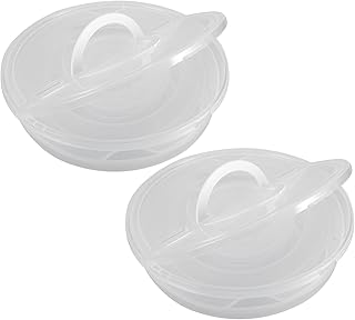 DECHOUS 2pcs Pie and Pizza Storage Containers with Lids and Handles, Airtight Food Storage Bins for Cake, Cheesecake, Tortilla, and Leftovers, Portable Dessert Carrier for Kitchen