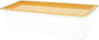 Pasta Storage Container with Lid, Airtight Refrigerator Food Storage Box, Microwave-safe Spaghetti Keeper for Kitchen Pantry, with Yellow Cover