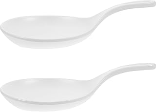 Milisten 2pcs White Serving Platters with Handles Large Handheld Appetizers and Steak Plates for Kitchen Dining and Party Use