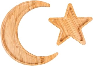 Sushi Tray and Dry Fruit Holder Set, Star-shaped and Moon-shaped Food Plates, 30×28×2cm Serving Platters for Table Decor and Entertaining