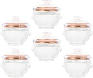 VICASKY 6pcs 100ml Glass Storage Bottles with Golden Sealed Lids, Food Preservation Jars for Bird's Nest and Kitchen Use, Household Airtight Glass Containers for Fresh Stew