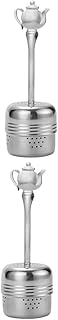 Stainless Steel Tea Infuser and Tea Filter Set Reusable with Fine Mesh Silver 2pcs for Household and Office Brewing